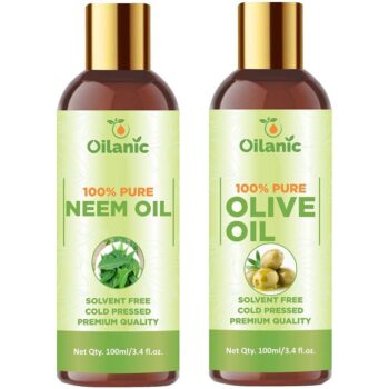 Oilanic Premium Neem Oil & Olive Oil Combo pack of 2 bottles of 100 ml(200 ml)