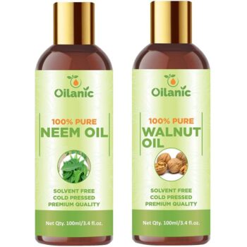 Oilanic Premium Neem Oil & Walnut Oil Combo pack of 2 (200 ml)