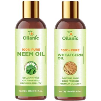 Oilanic Premium Neem Oil & Wheatgerm Oil Combo pack of 2 (200 ml)