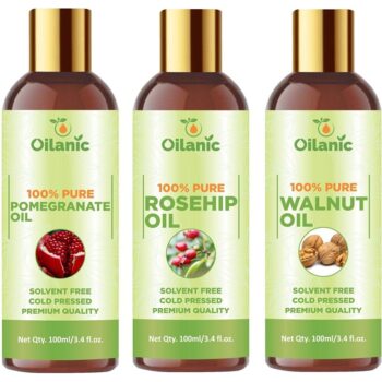 Oilanic Premium Pomegranate Oil, Rosehip Oil & Walnut Oil Combo pack of 3 bottles (300 ml)