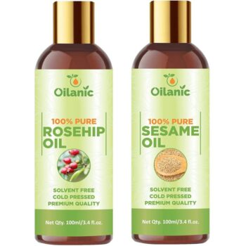 Oilanic Premium Rosehip Oil & Sesame Oil Combo pack of 2 (200 ml)
