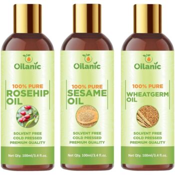 Oilanic Premium Rosehip Oil, Sesame Oil & Wheatgerm Oil Combo pack of 3 (300 ml)