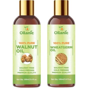 Oilanic Premium Walnut Oil & Wheatgerm Oil Combo pack of 2 (200 ml)