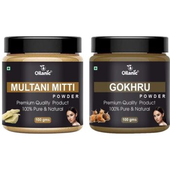 Oilanic Pure & Natural Multani Mitti & Mulethi Powder- Combo Pack of 2 (200gm)