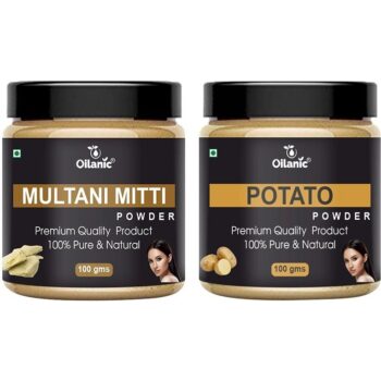 Oilanic Pure & Natural Multani Mitti & Patato Powder- For Hair Combo Pack of 2 Jar (200gm)