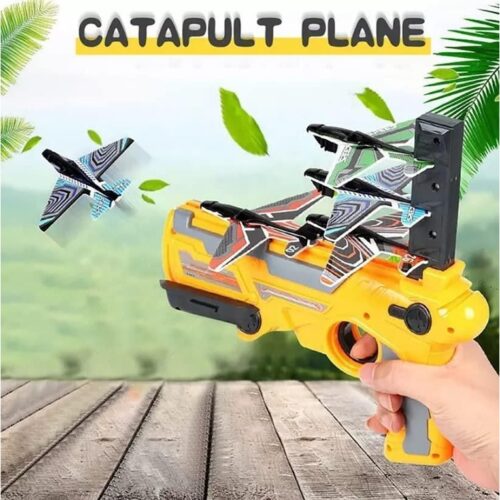 One Click Ejection Model Foam Airplane with 4 Pcs Glider Airplane Launcher Foam Plane Guns Toy for Boys 2