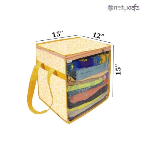 Printed Non Woven Saree Cover with Handles and Transparent Front 1 3