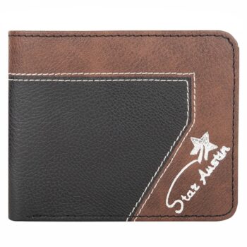 Star Austin Wallet Bi-Fold Black- Brown PU Leather Wallet for Men (Lorenz)