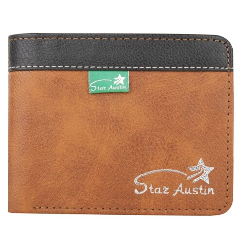 Star Austin Wallet Bi-Fold Black Brown PU Leather Wallet for Men (Lorenz)