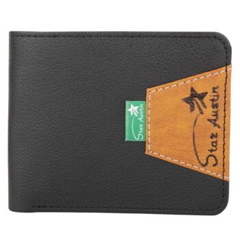 Star Austin Wallet Bi-Fold Black PU Leather Wallet for Men (Lorenz)