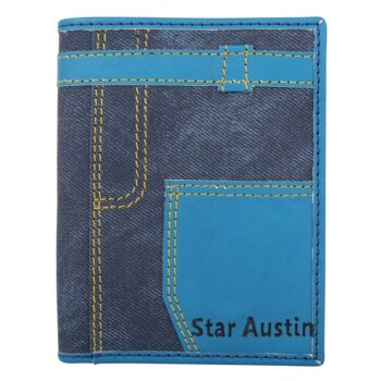 Star Austin Wallet Bi-Fold Blue PU Leather Wallet for Men (Lorenz)