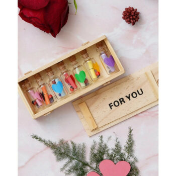 Message Bottles (set of 7) with wooden box