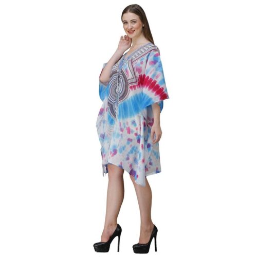 Womens Georgette Digital Print Kaftan Dress 1 3
