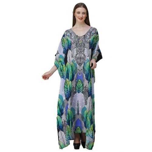 Women's Georgette Digital Print Kaftan Dress 1