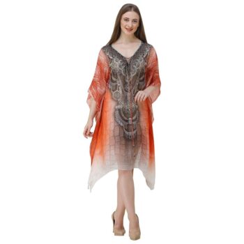 Women's Georgette Digital Print Kaftan Dress