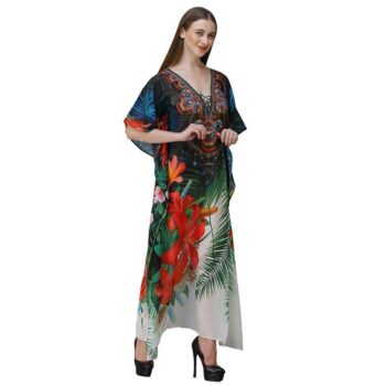 Women's Georgette Digital Print Kaftan Dress 5