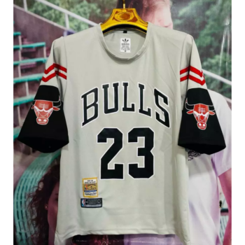 Oversized Bulls 23 Tshirt Dropshoulder Cotton Jersey - Grey