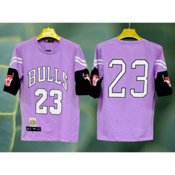 Oversized Bulls 23 Tshirt Dropshoulder Cotton Jersey - Purple