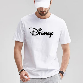 Cotton Printed Disney Tshirt for Men - White