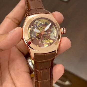 Corum Watch Brown Leather Rose Gold Automatic Watch For Men