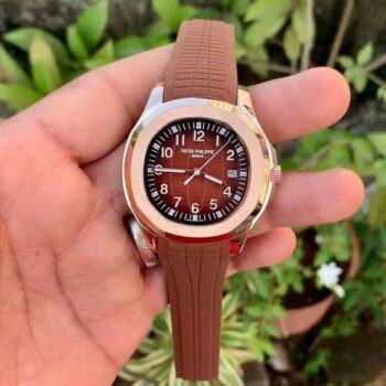 Patek Philippe Watch Rose Gold Brown Silicone Watch For Men