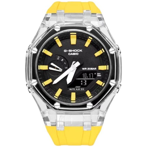 Men’s Casio Watch Silicon Digital And Analog G-Shock Watch Yellow