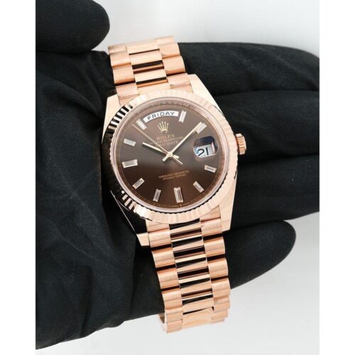 Rose Gold Dial Rolex Watch For Men