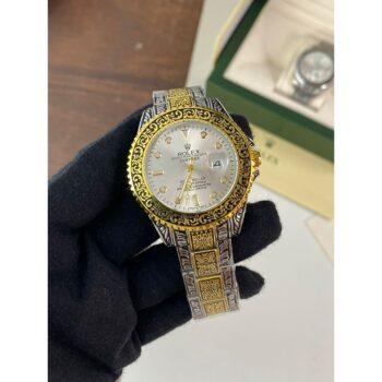 Silver Gold Arabic Luxury Rolex Watch