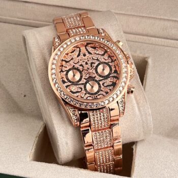 Men's Rolex Watch Rose Gold Tiger Diamond Stainless Steel Edition Watch