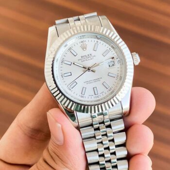 Trending Men Rolex Watch with Stainless Steel Silver Strap