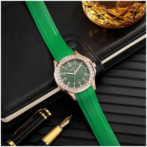 Green Silicone Diamond Patek Philippe Watch