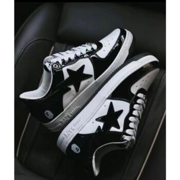 Bape Sta Shoes For Men Black and White 1