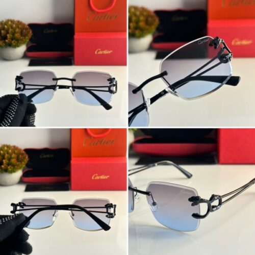 Cartier Sunglasses 0422 Black Blue