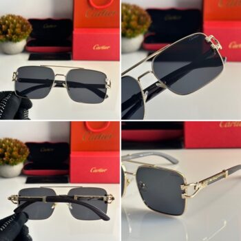 Cartier Sunglasses For Men Gold Black 2 1