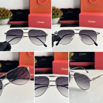 Cartier Sunglasses For Men Sliver Black 2