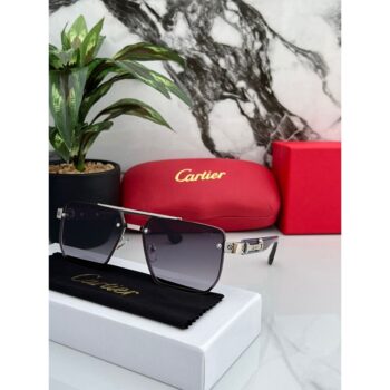 Cartier Sunglasses For Men Sliver Black