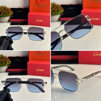 Cartier Sunglasses For Men Sliver Blue 2