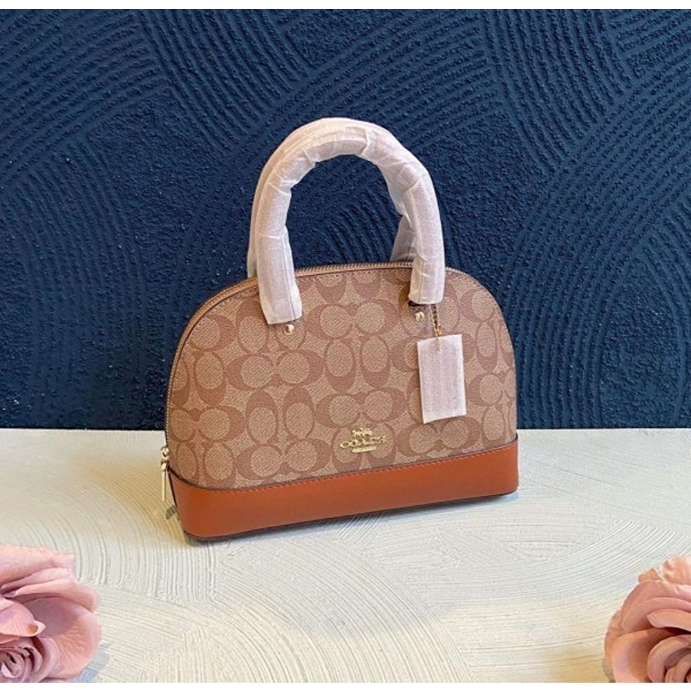 Buy Coach womens signature mini sierra satchel brown pink Online