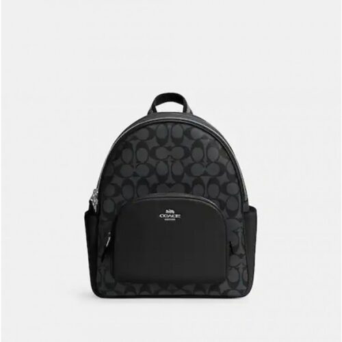 Coach Court Backpack In Signature Canvas With Dust Bag