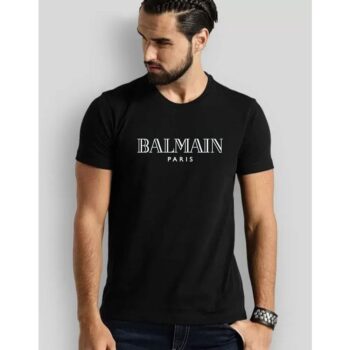 Cotton Printed Balmain Paris T Shirt 1
