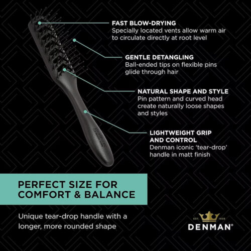 Denman Black Skeleton Hyflex Vent Hair Brush 4