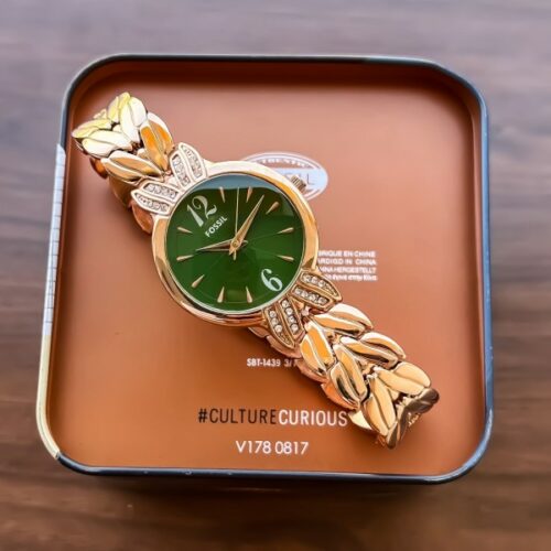 Fancy Fossil Watch For Girl Green Dial 3