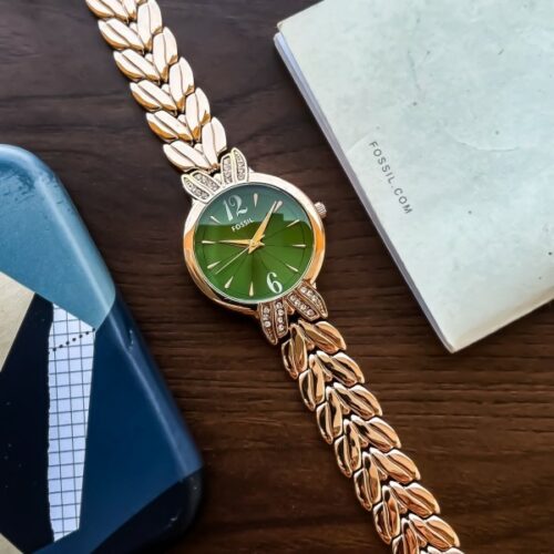 Fancy Fossil Watch For Girl Green Dial