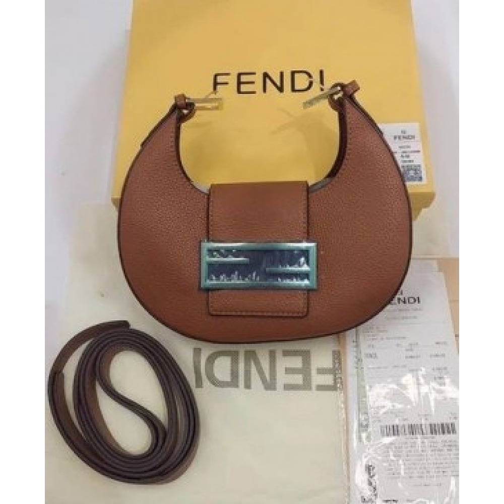 Vintage 80s Fendi Gorgeous Leather Stripe Handbag Purse Double Handles |  eBay
