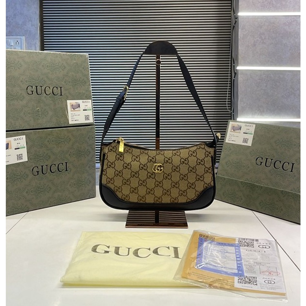 Tan New Blondie small Web-stripe leather shoulder bag | Gucci | MATCHES UK