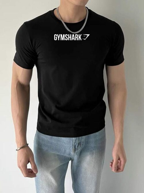 Trending Cotton Gymshark T-Shirt - Black