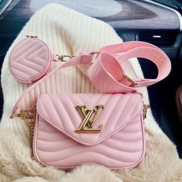Louis Vuitton Handbag Wave Pochette Pink Premium Bag With Box (LV