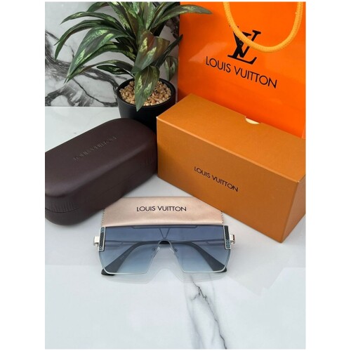 Louis Vuitton Sunglasses For Men Sliver Blue 5