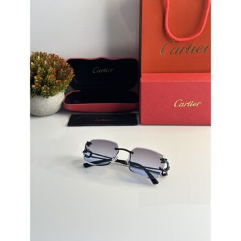 Men's Cartier Sunglasses 0422 Black Blue