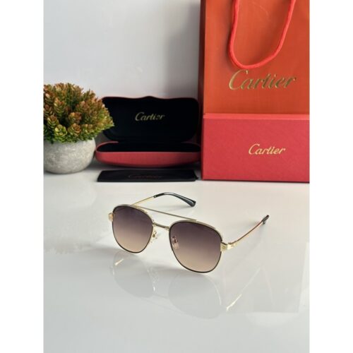 Men's Cartier Sunglasses 2465 Gold Brown DC